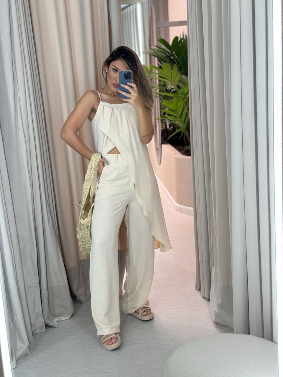 CONJUNTO TÚNICA COM CALÇA AREIA