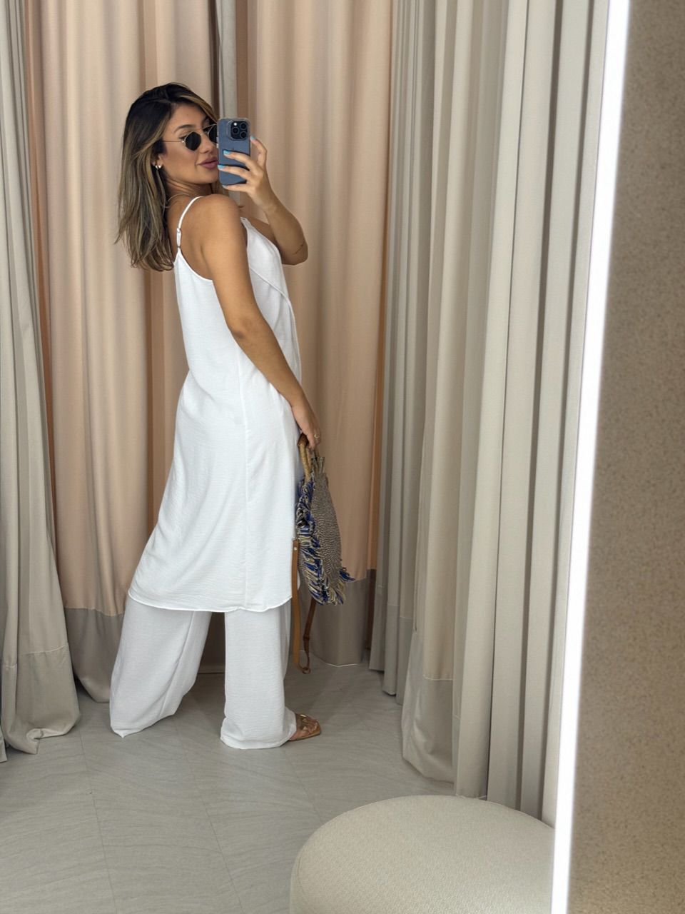 CONJUNTO TÚNICA COM CALÇA BRANCO