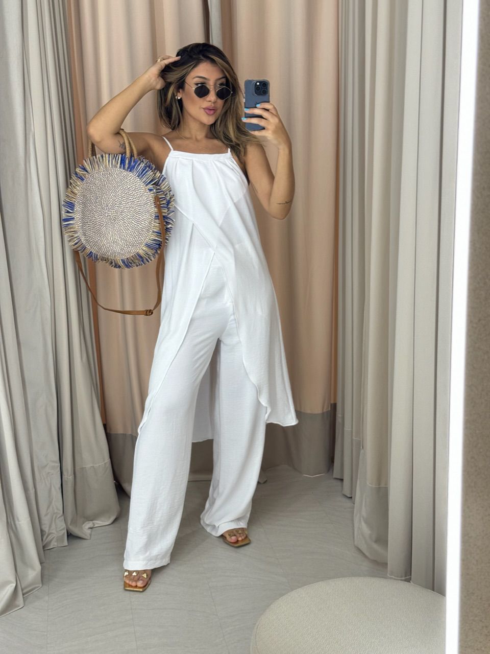 CONJUNTO TÚNICA COM CALÇA BRANCO