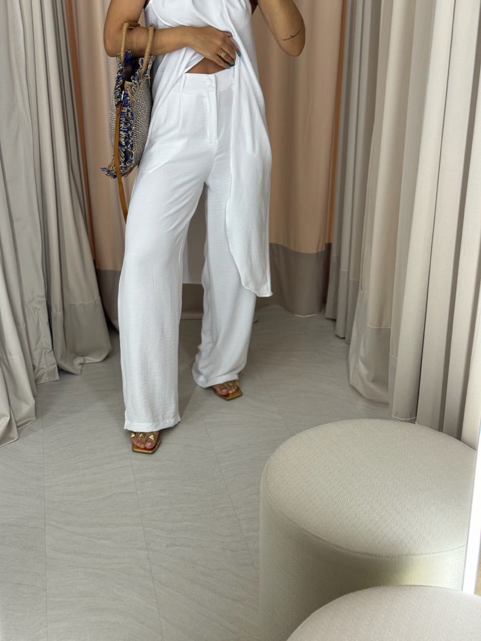 CONJUNTO TÚNICA COM CALÇA BRANCO