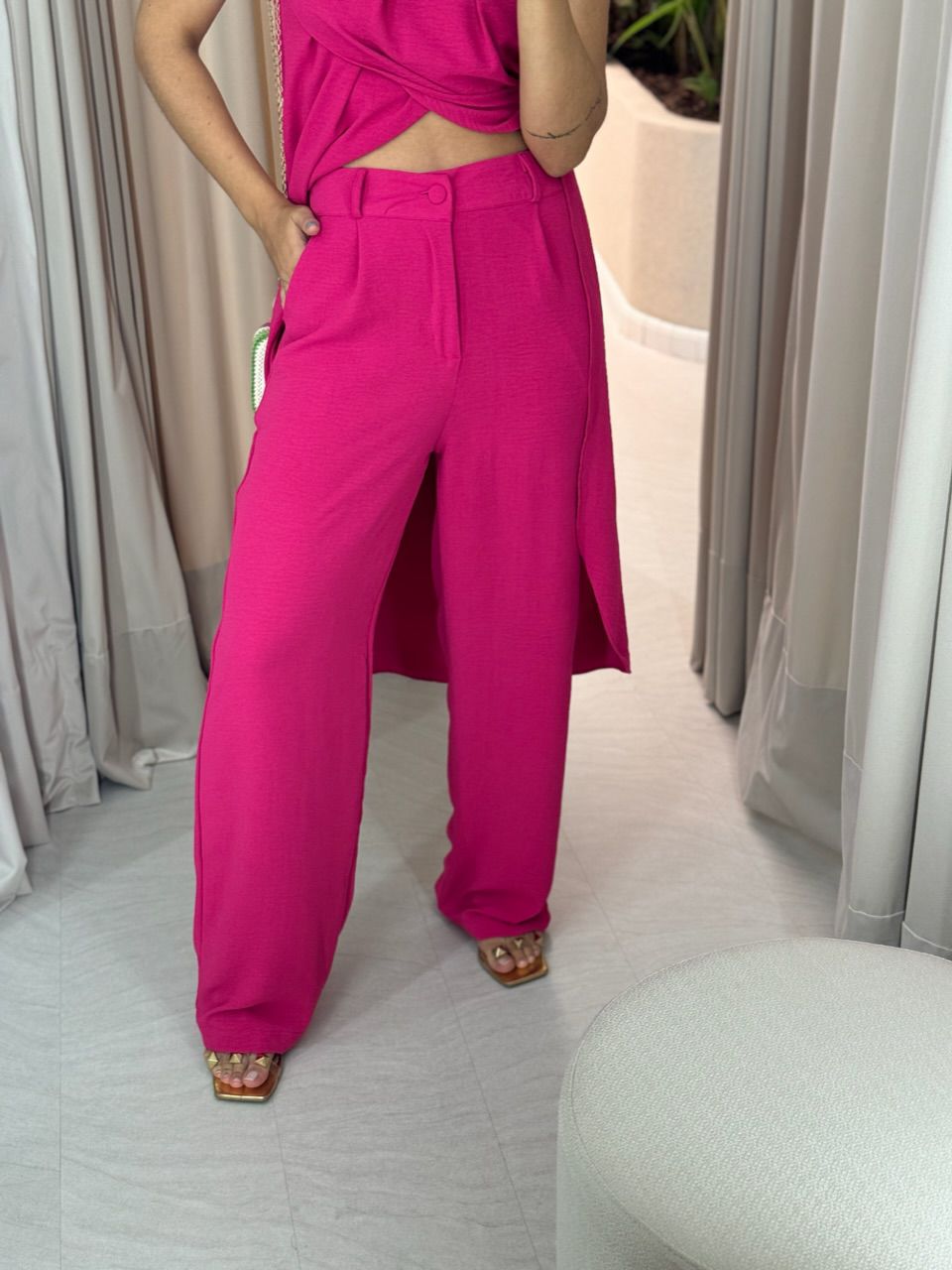 CONJUNTO TÚNICA COM CALÇA PINK