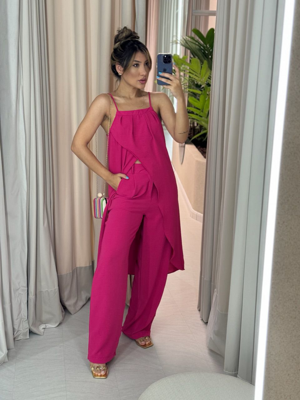 CONJUNTO TÚNICA COM CALÇA PINK