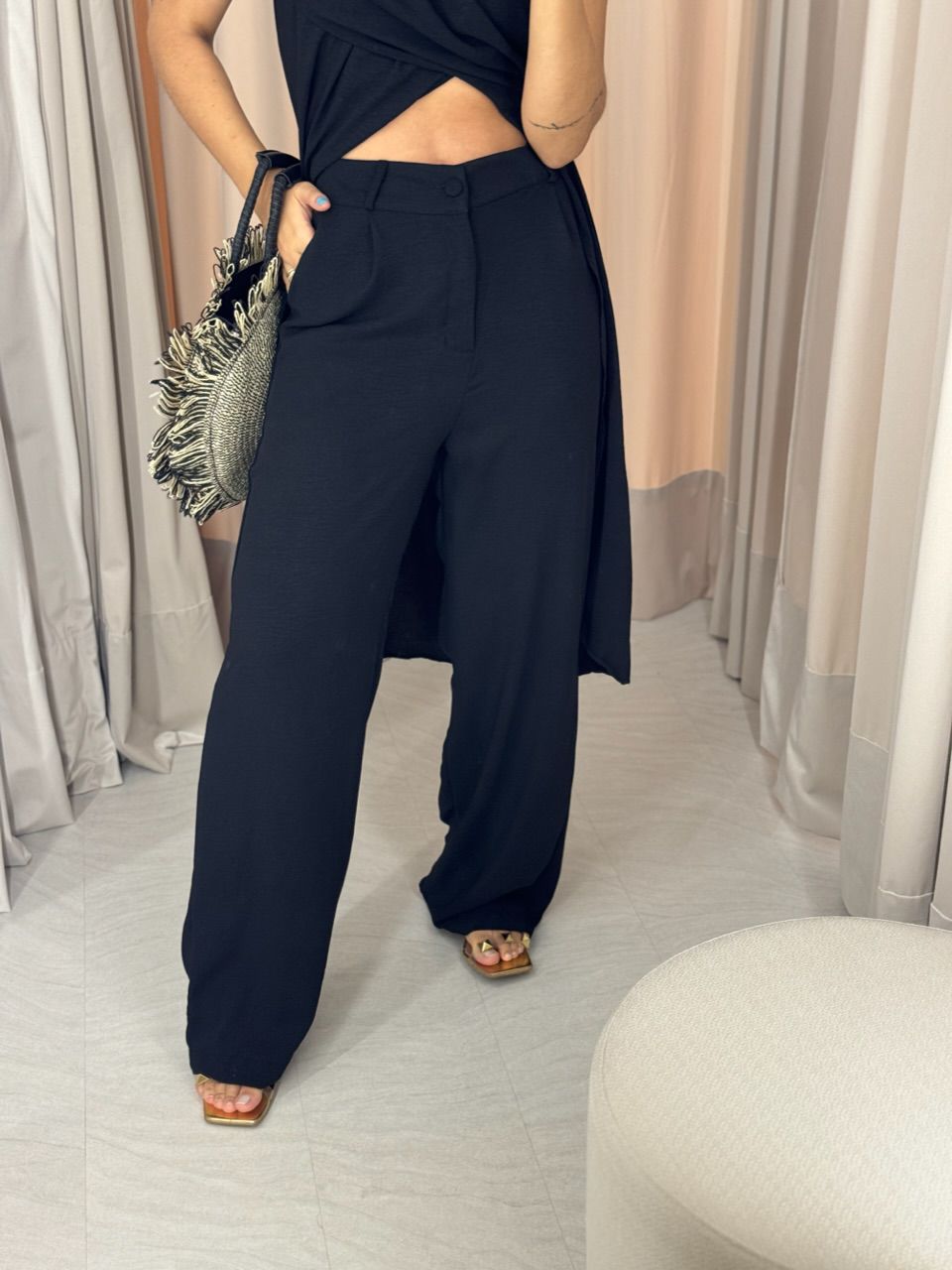 CONJUNTO TÚNICA COM CALÇA PRETO