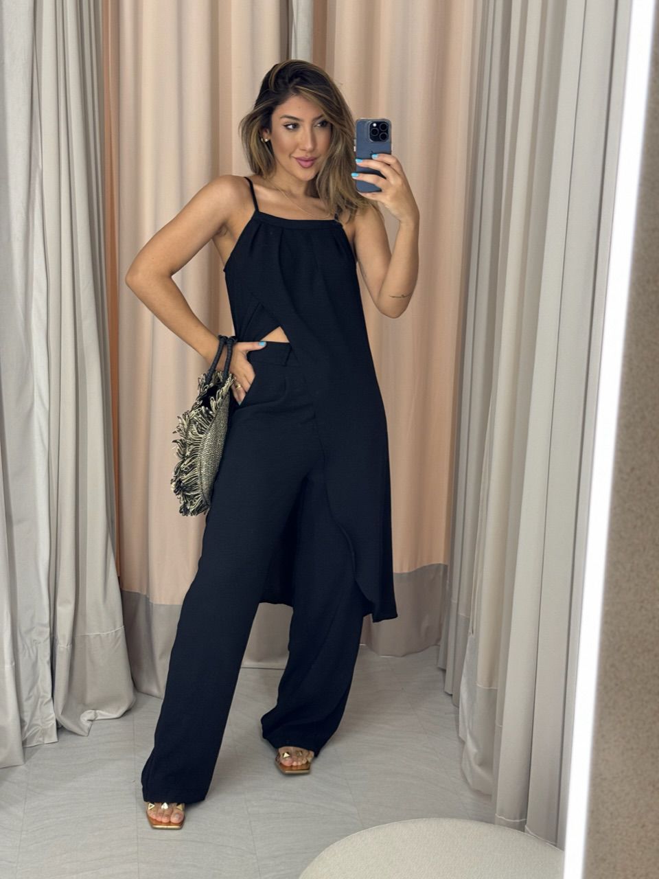 CONJUNTO TÚNICA COM CALÇA PRETO