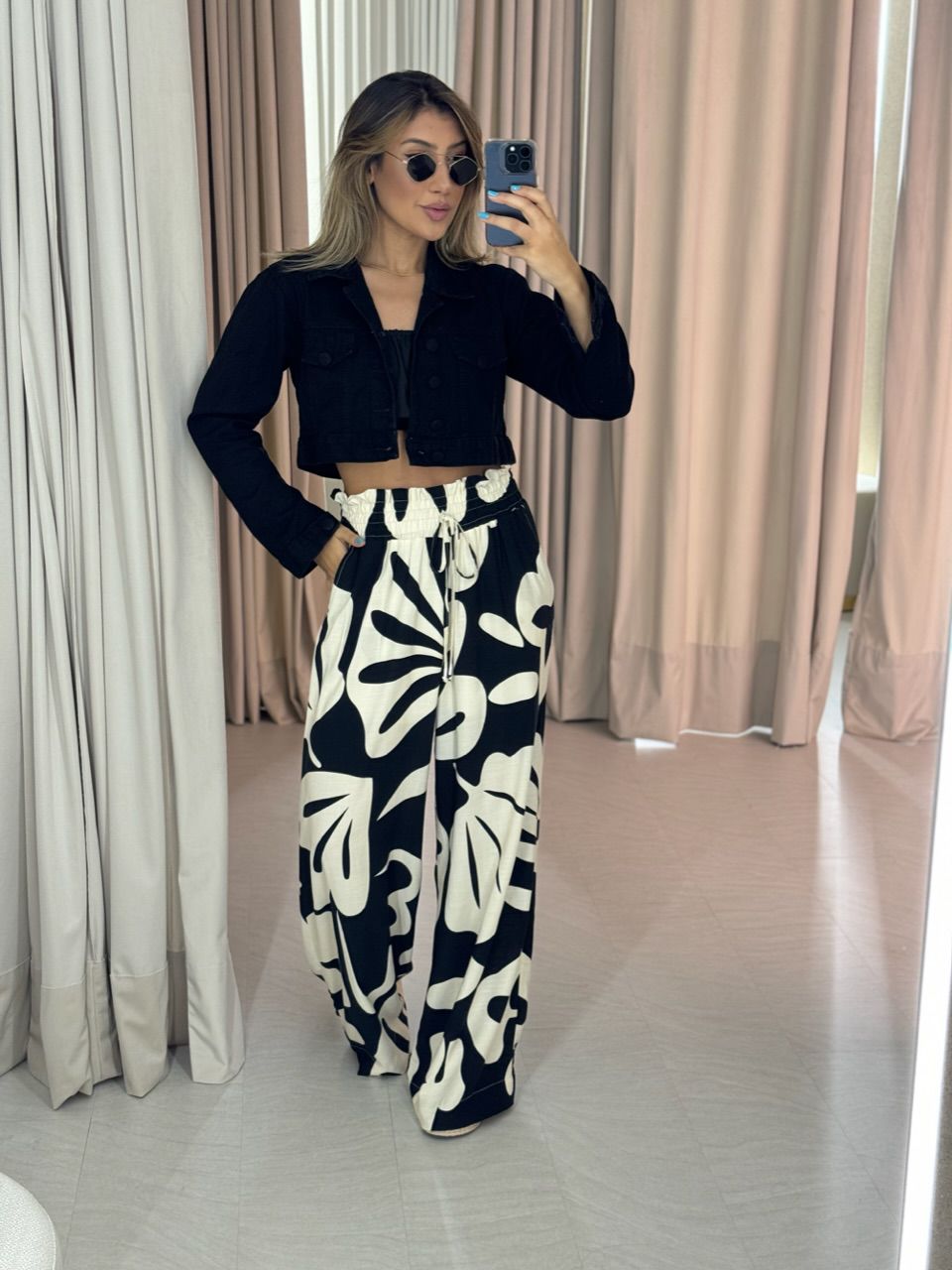 JAQUETA BÁRBARA JEANS PRETA
