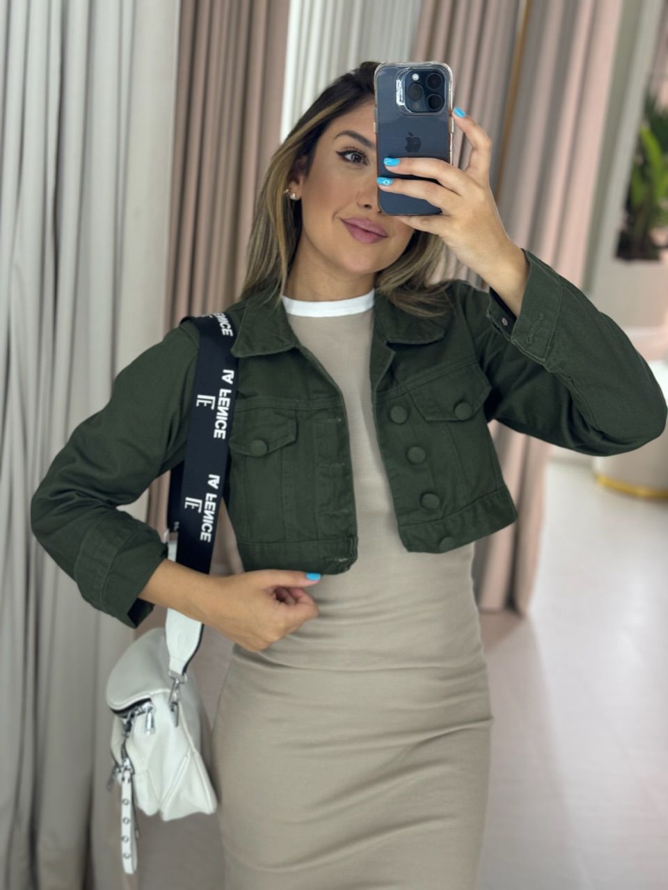 JAQUETA BÁRBARA JEANS VERDE MILITAR