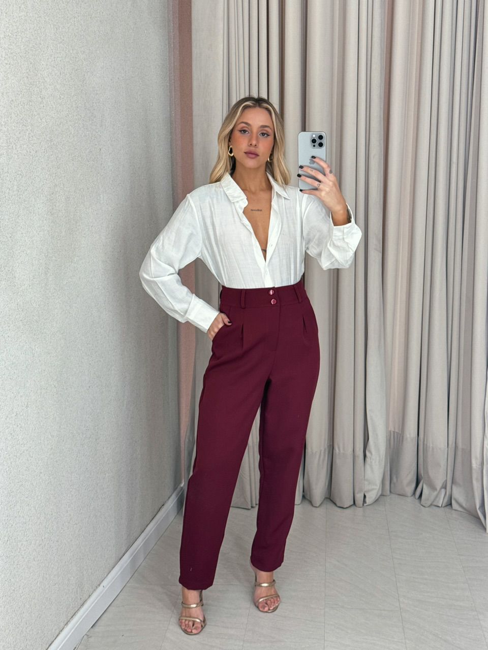 CALÇA ANTONELLA SKINNY VINHO