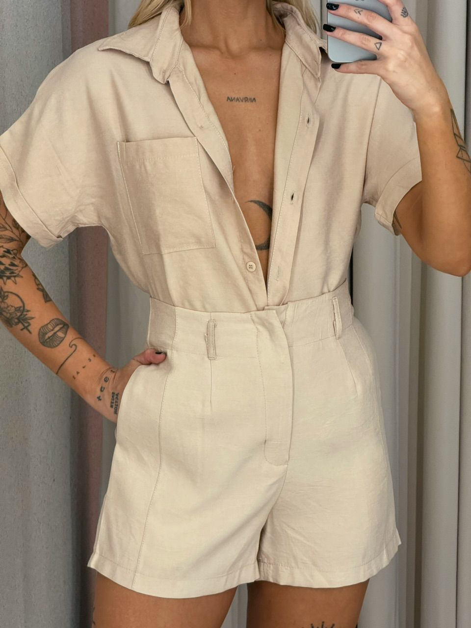 CONJUNTO AMÁLIA SHORT AREIA