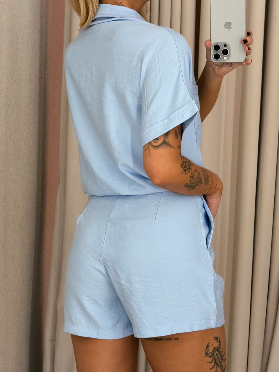CONJUNTO AMÁLIA SHORT AZUL