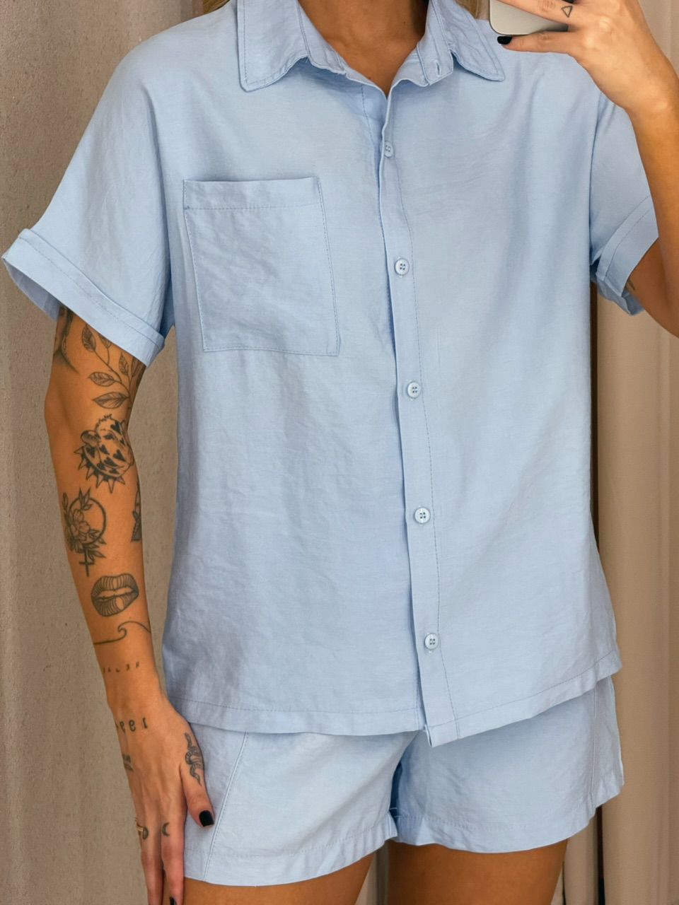 CONJUNTO AMÁLIA SHORT AZUL