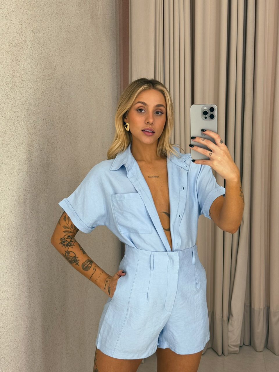 CONJUNTO AMÁLIA SHORT AZUL