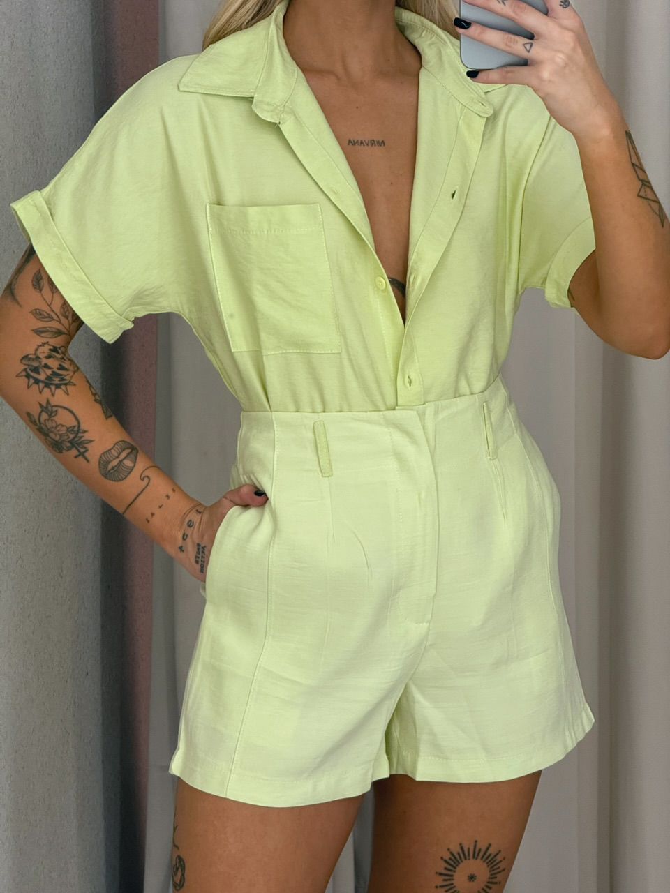 CONJUNTO AMÁLIA SHORT VERDE CLARO