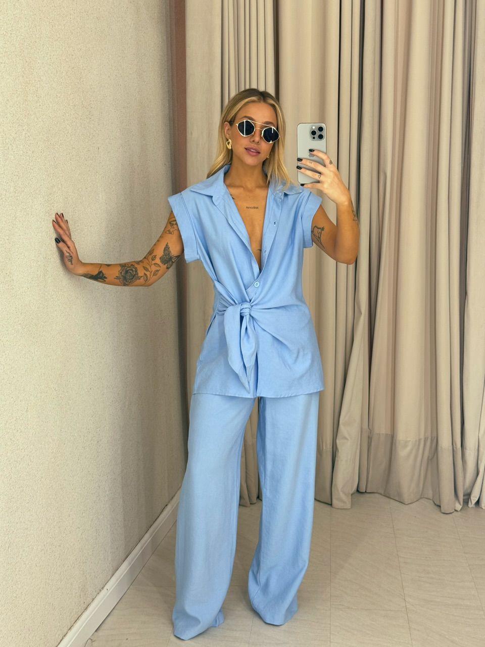 CONJUNTO BERENICE Calça azul - 0061570109 - CAROLLA FERRARO