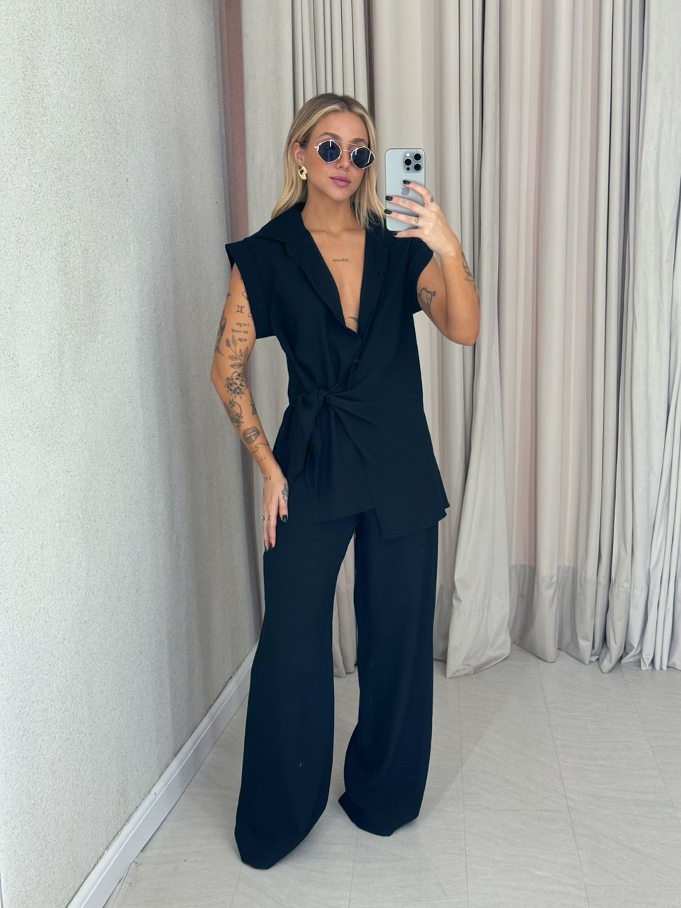 CONJUNTO BERENICE Calça preto - 0061570032 - CAROLLA FERRARO