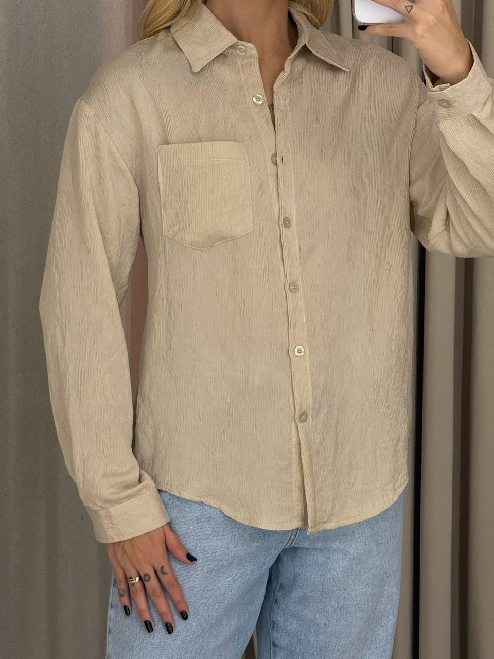 CAMISA ANA CLÁUDIA CANELADA AREIA