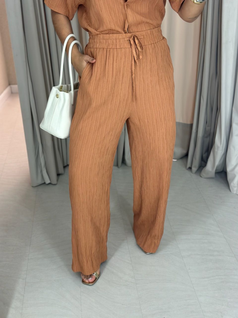 CONJUNTO VIVIANE CALÇA Caramelo