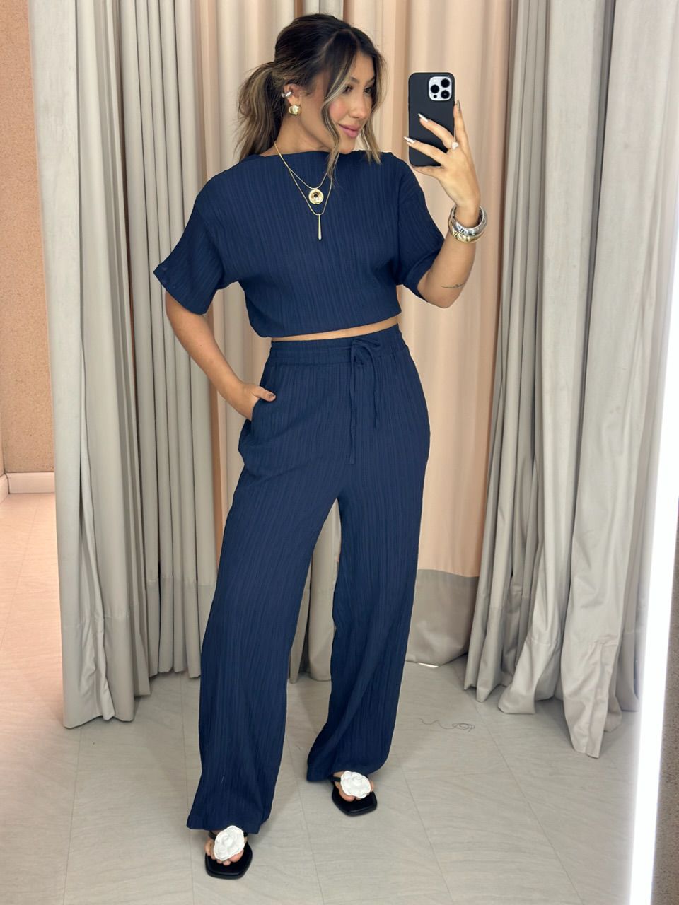 CONJUNTO VIVIANE CALÇA marinho
