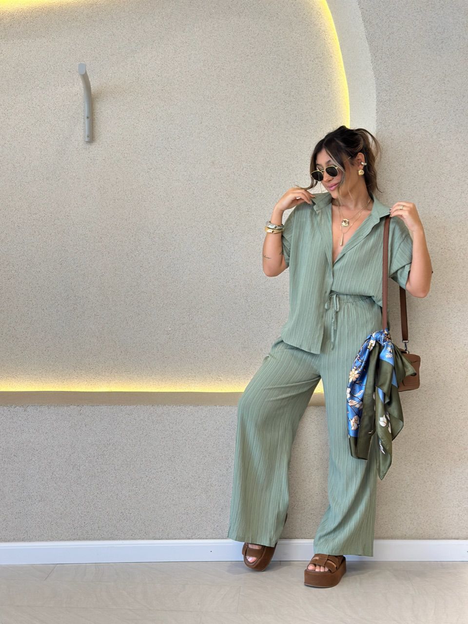 CONJUNTO VIVIANE CALÇA verde