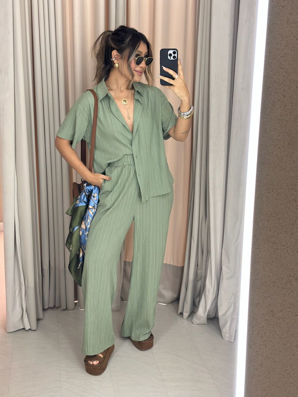 CONJUNTO VIVIANE CALÇA verde