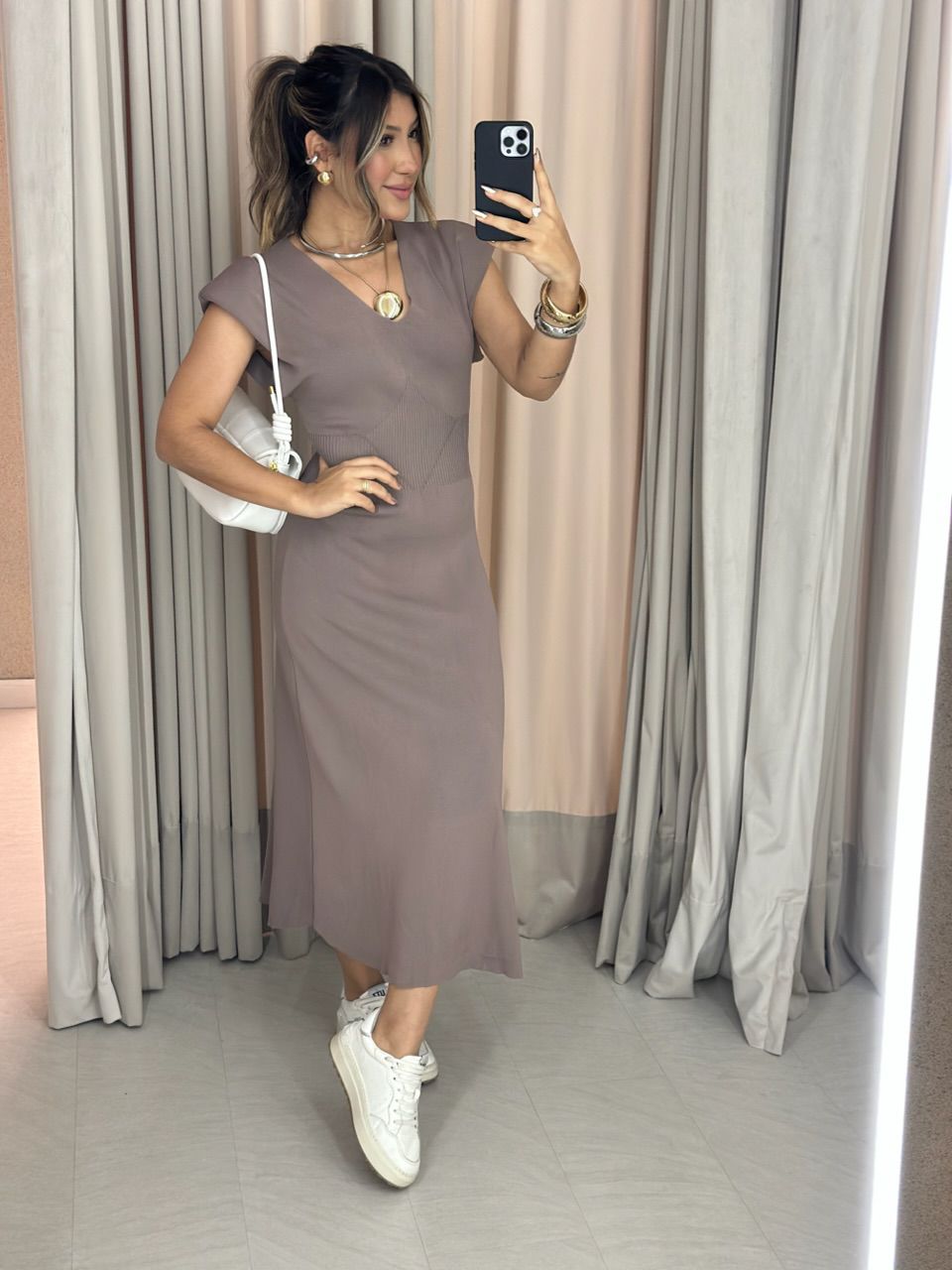VESTIDO BERNADETI MUSCLE CAQUI