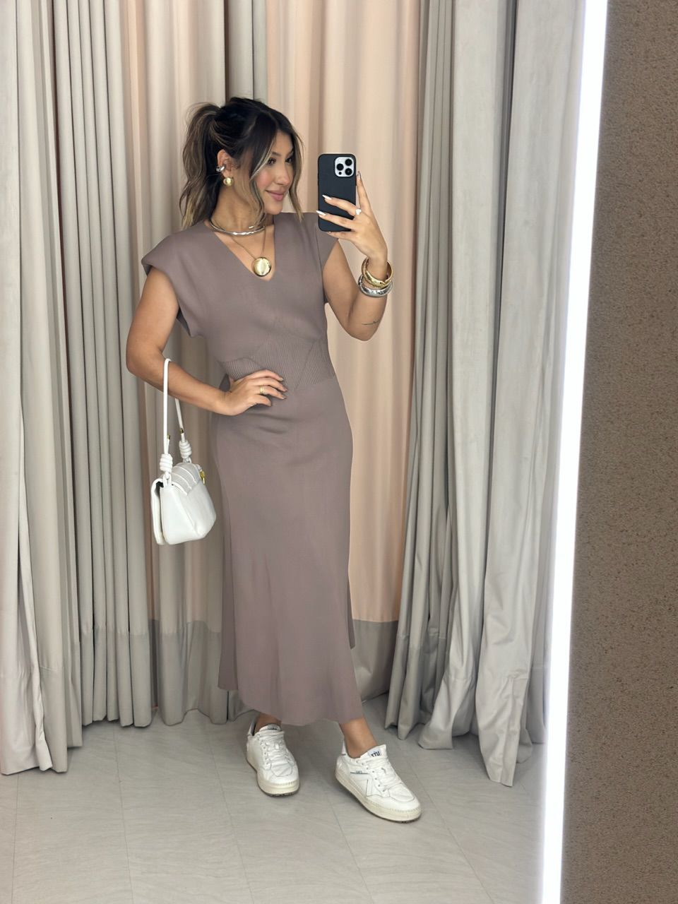 VESTIDO BERNADETI MUSCLE CAQUI