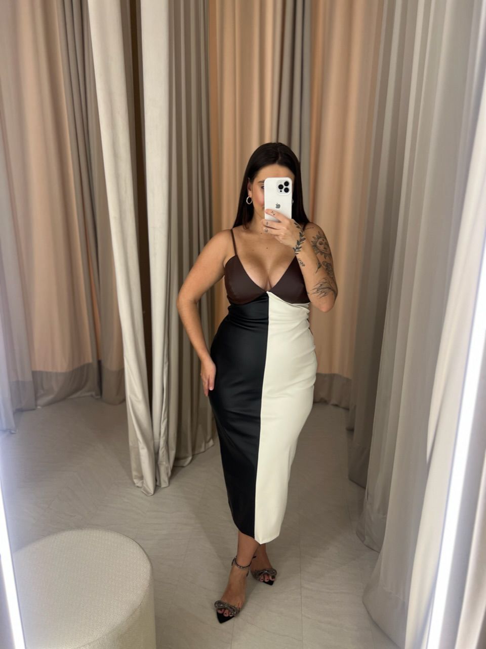 VESTIDO VALÉRIA COURINO PRETO/OFF