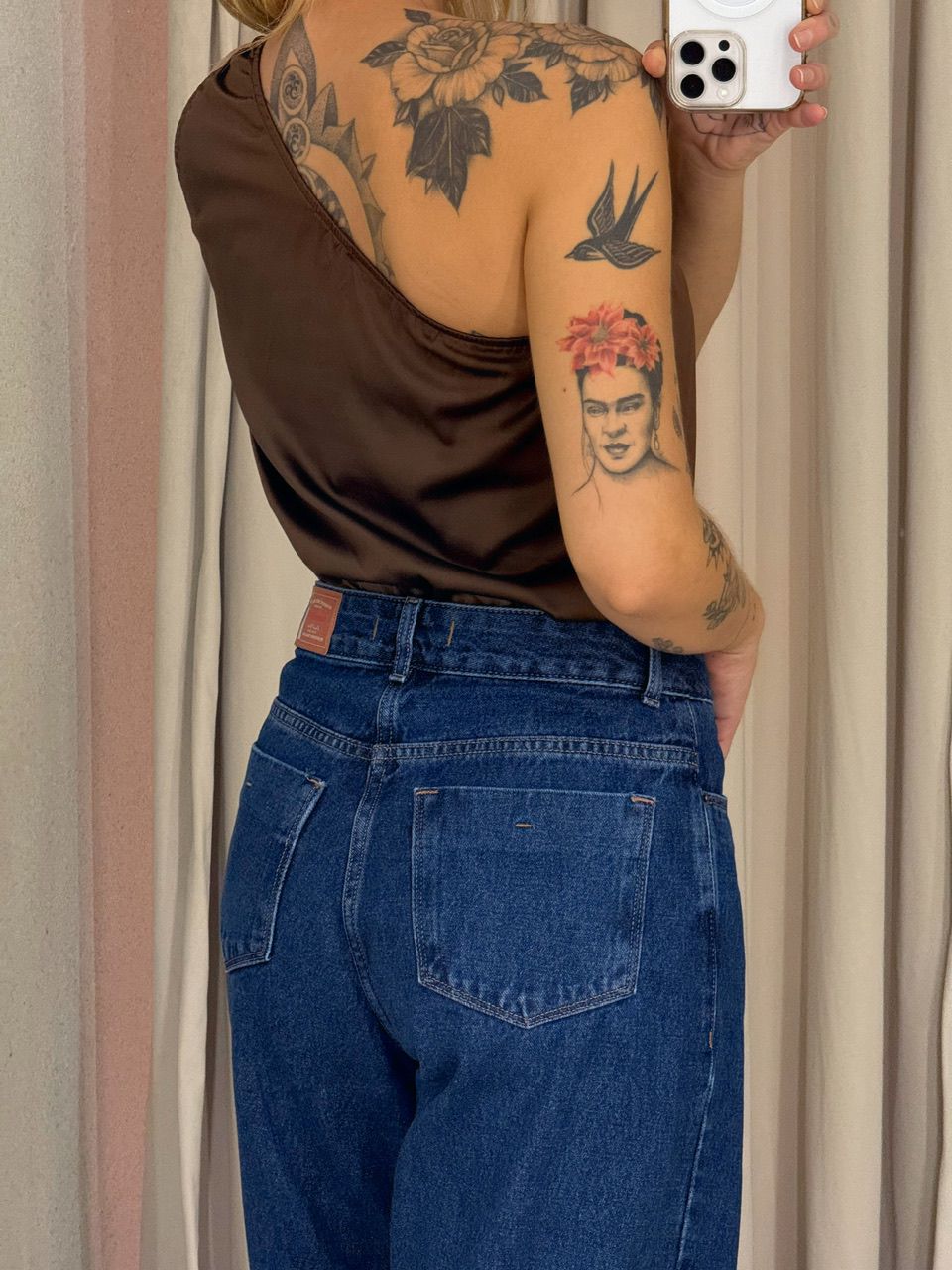 BLUSA HELEN NULA MANGA MARROM