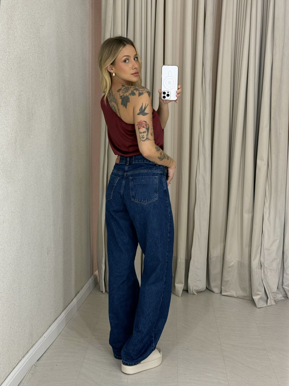 BLUSA HELEN NULA MANGA VINHO
