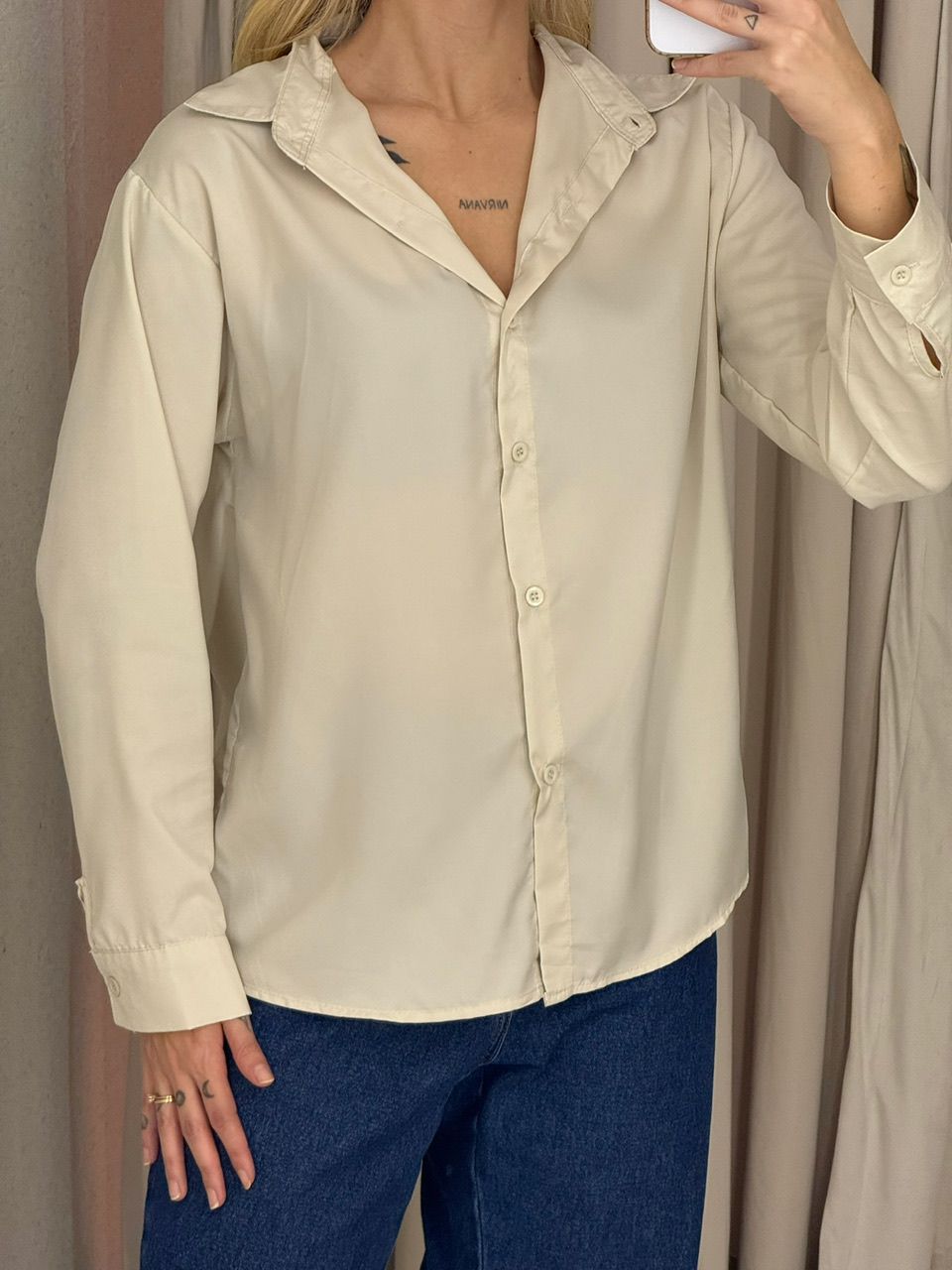 CAMISA JUDITE CARDIGAN AREIA