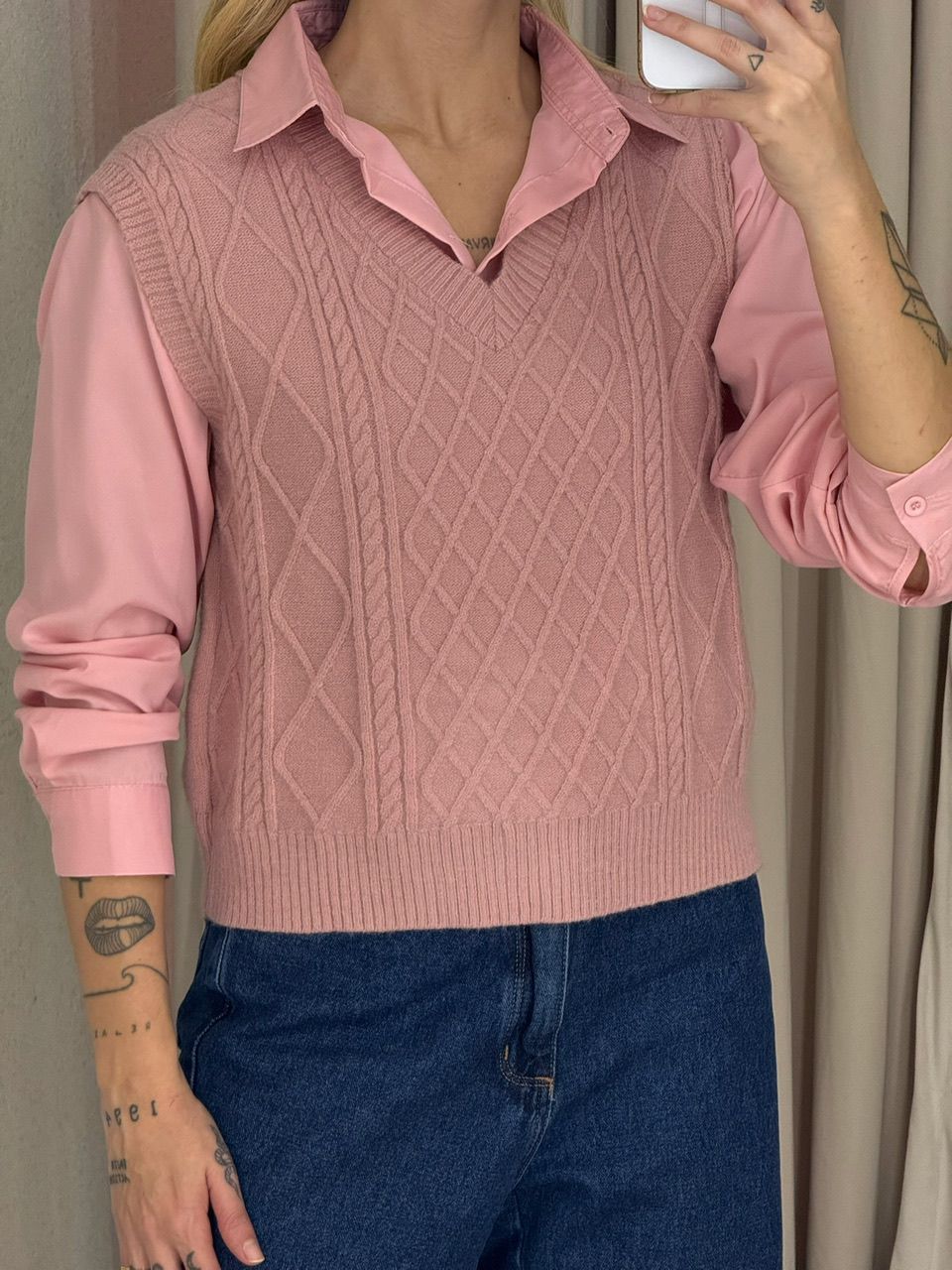 CAMISA JUDITE CARDIGAN ROSA