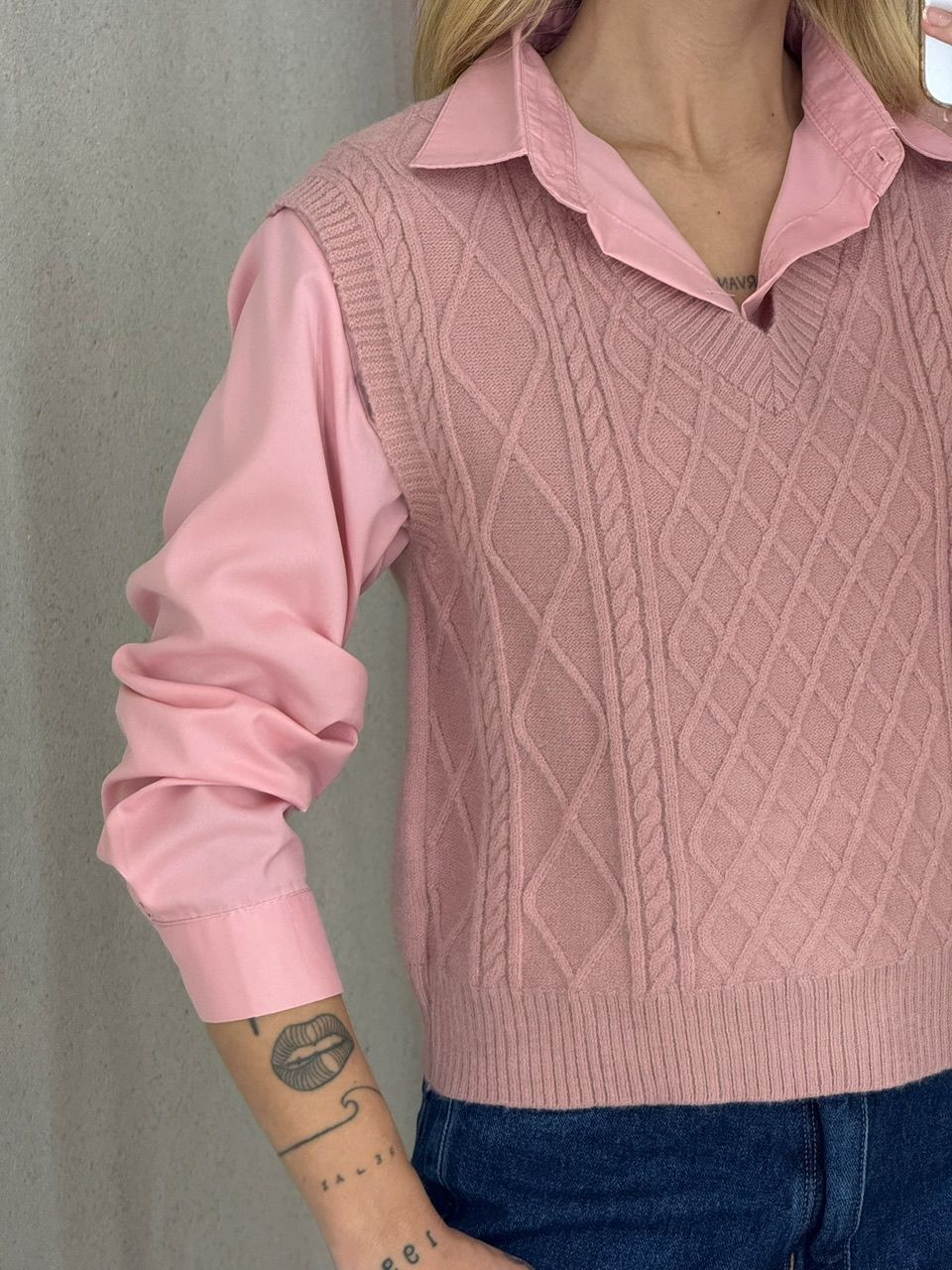 CAMISA JUDITE CARDIGAN ROSA
