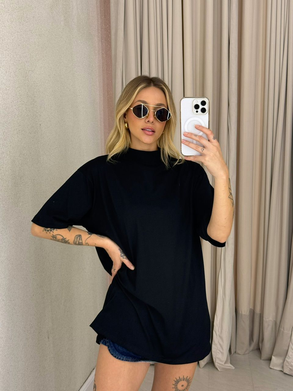 BLUSÃO VICTORIA LISO preto
