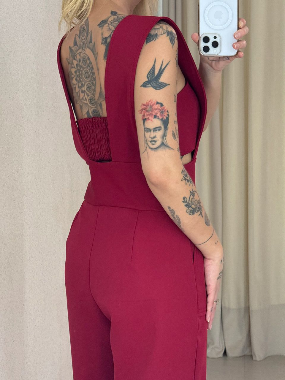 JARDINEIRA COM TOP CF CHERRY RED