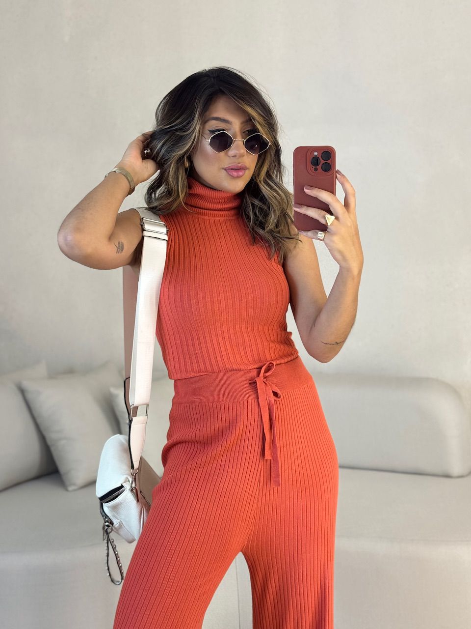 BLUSA SABRINA TRICOT CORAL
