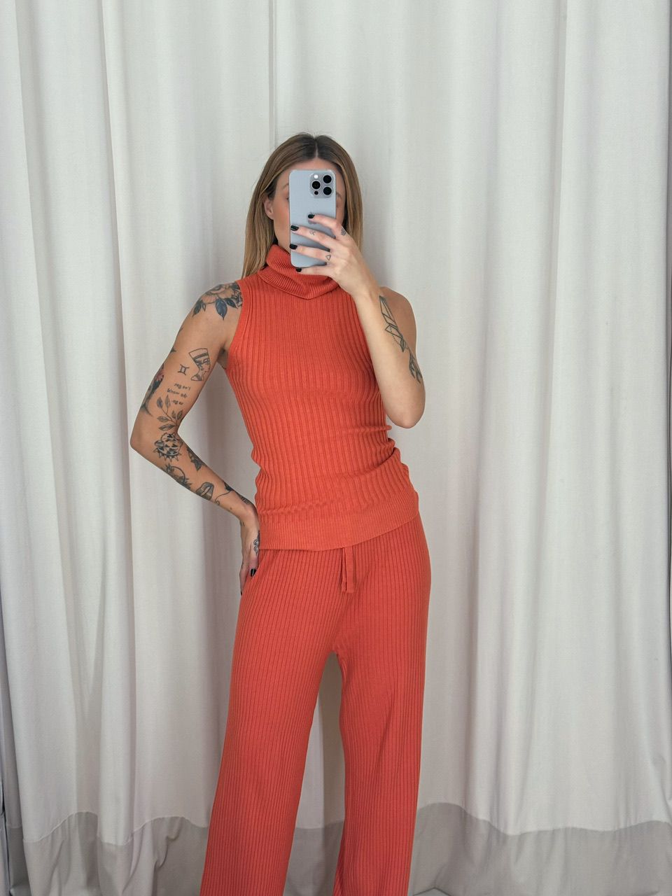 BLUSA SABRINA TRICOT CORAL