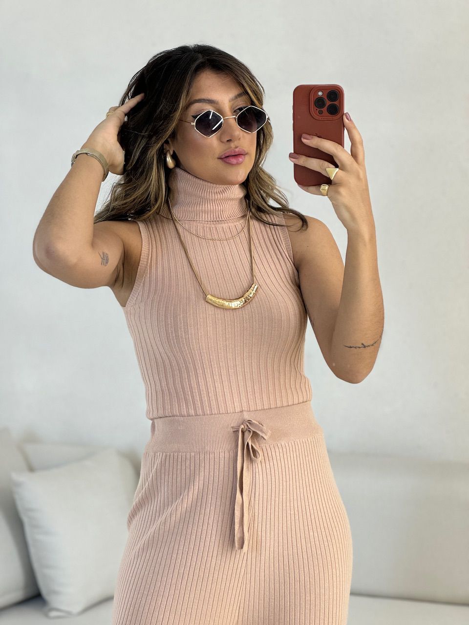 BLUSA SABRINA TRICOT NUDE
