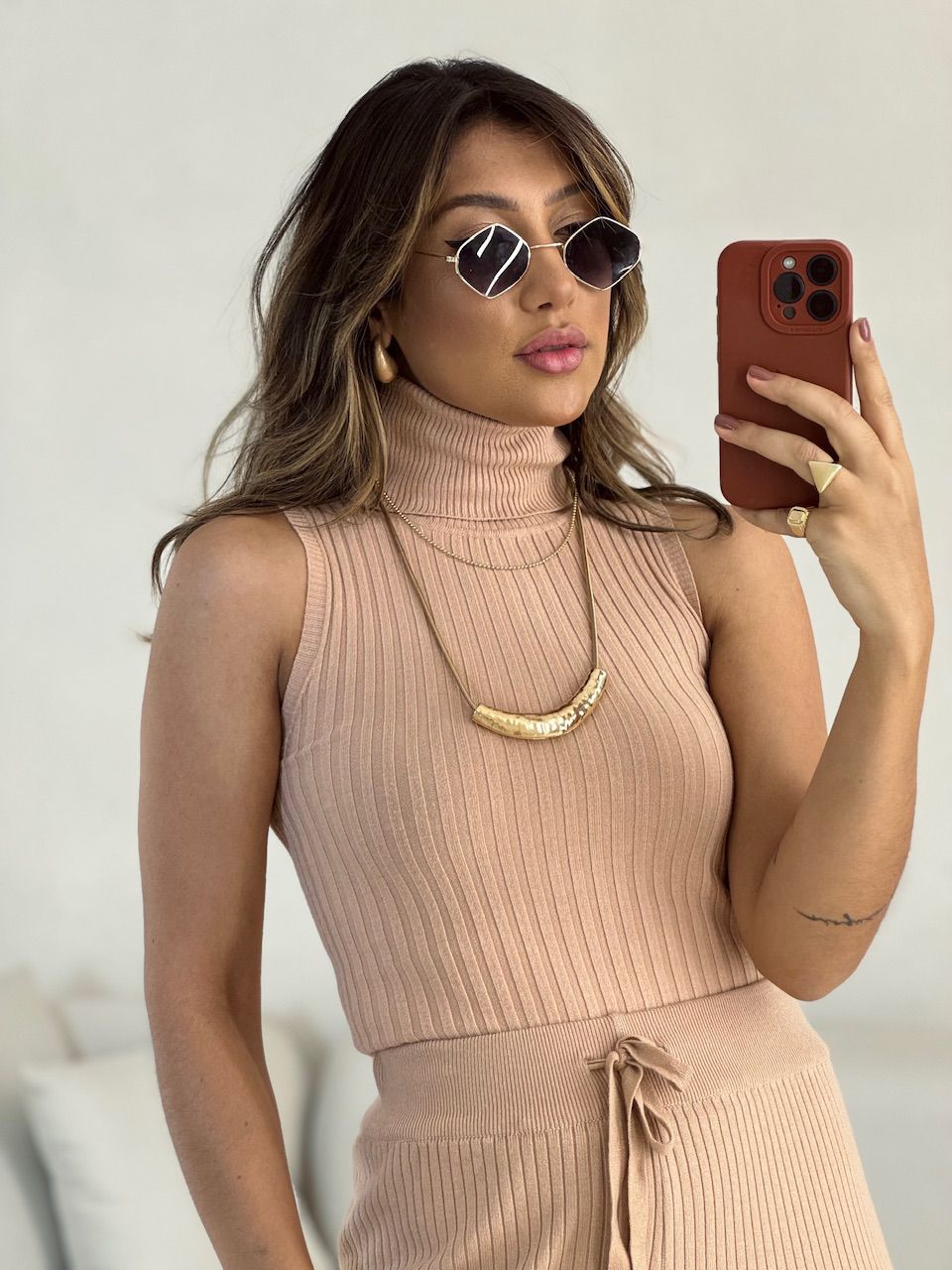 BLUSA SABRINA TRICOT NUDE