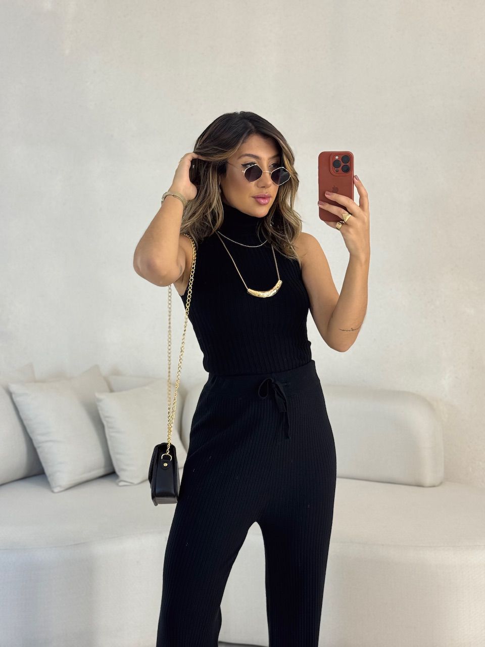 BLUSA SABRINA TRICOT PRETA