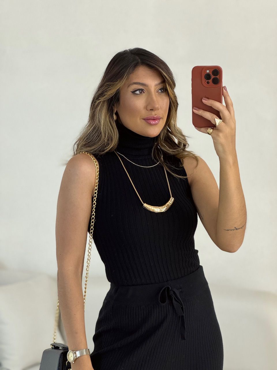 BLUSA SABRINA TRICOT PRETA - 0052510033 - CAROLLA FERRARO