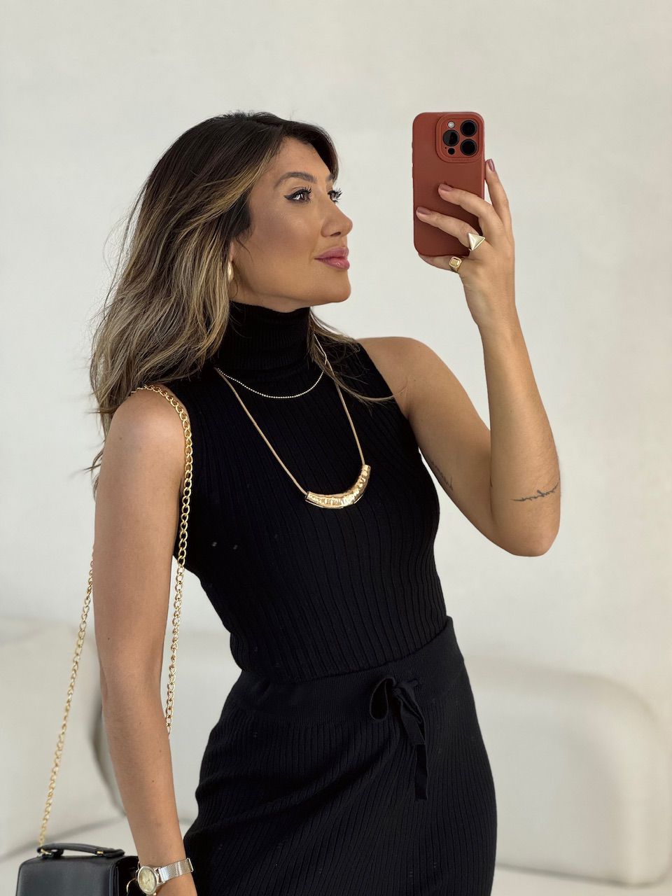 BLUSA SABRINA TRICOT PRETA