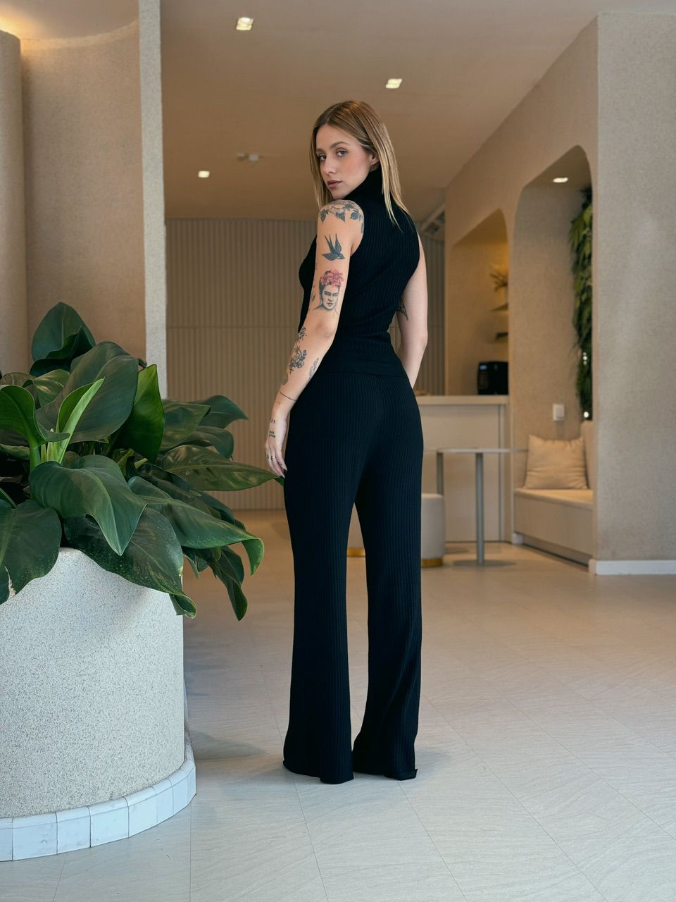 CALÇA ISADORA TRICOT PRETA