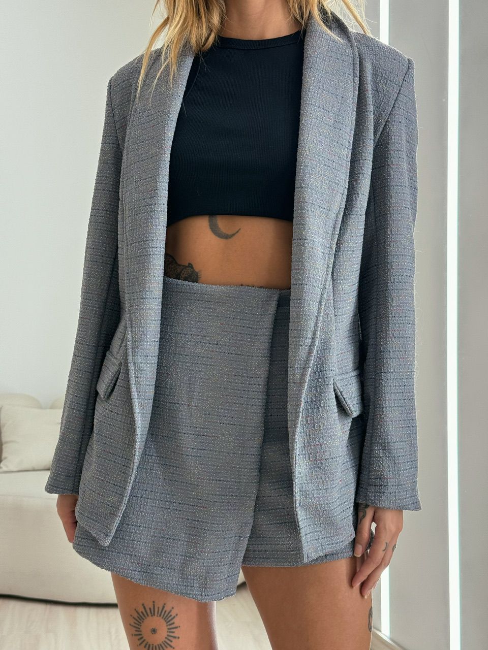 CONJUNTO MAISA BLAZER CINZA