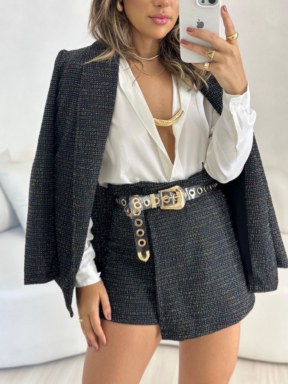 CONJUNTO MAISA BLAZER PRETO - 0052530032 - CAROLLA FERRARO