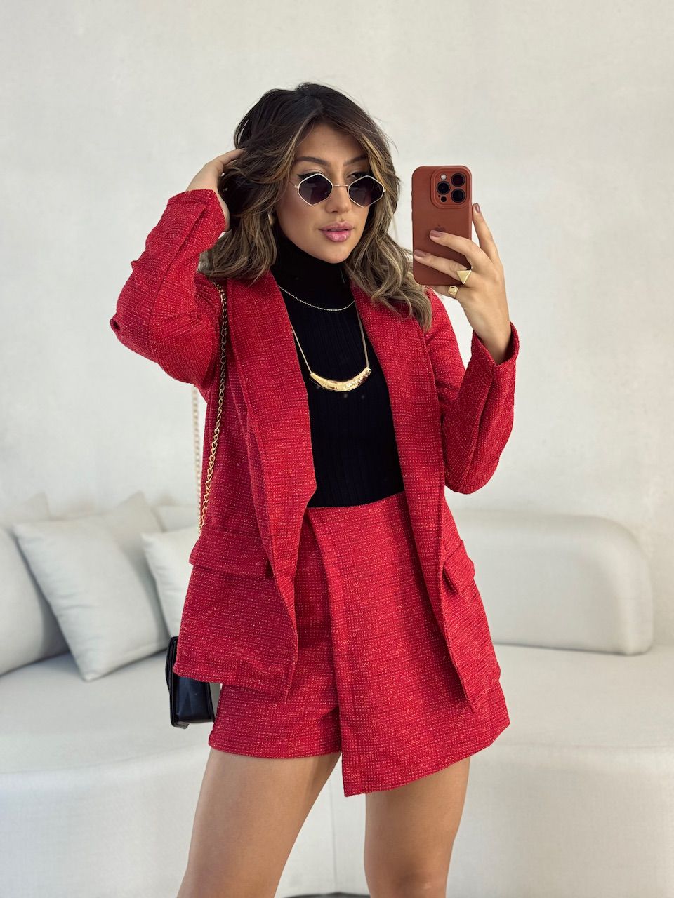 CONJUNTO MAISA BLAZER VERMELHO - 0052530006 - CAROLLA FERRARO