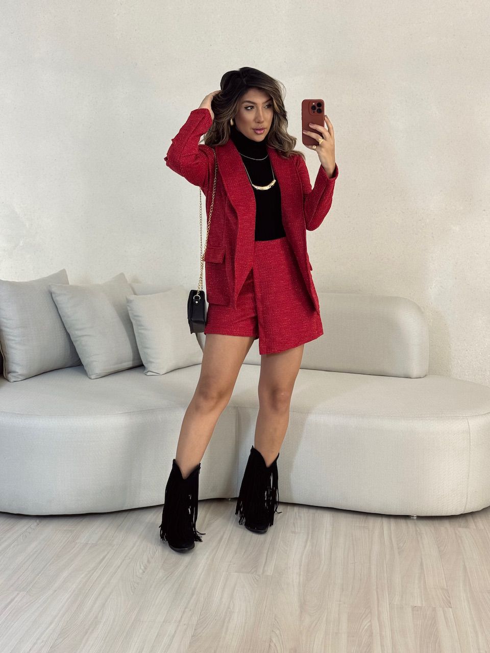 CONJUNTO MAISA BLAZER VERMELHO