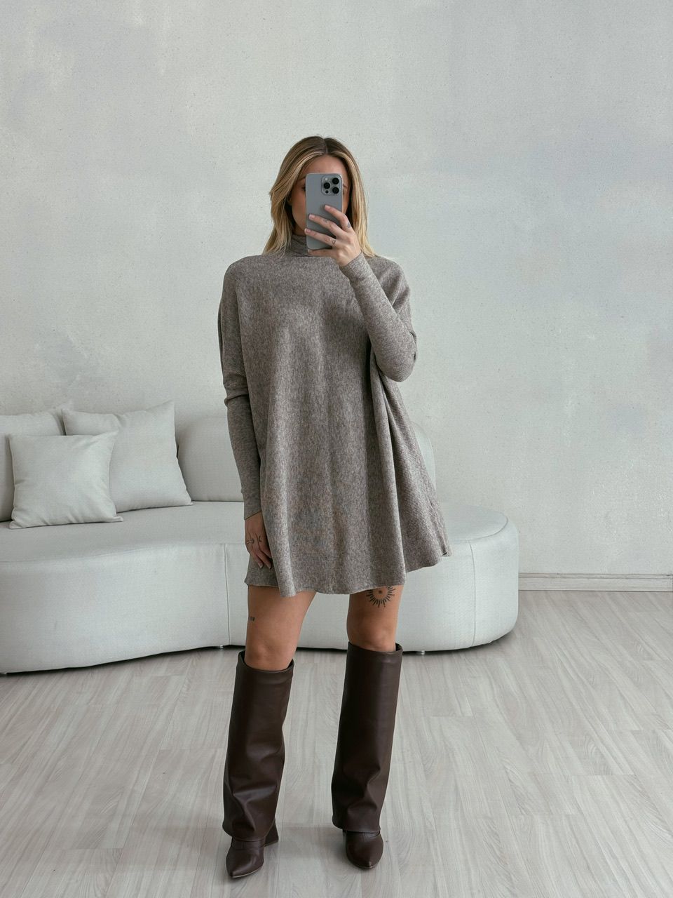 BLUSÃO TRICOT GOLA CAQUI - 0053270096 - CAROLLA FERRARO