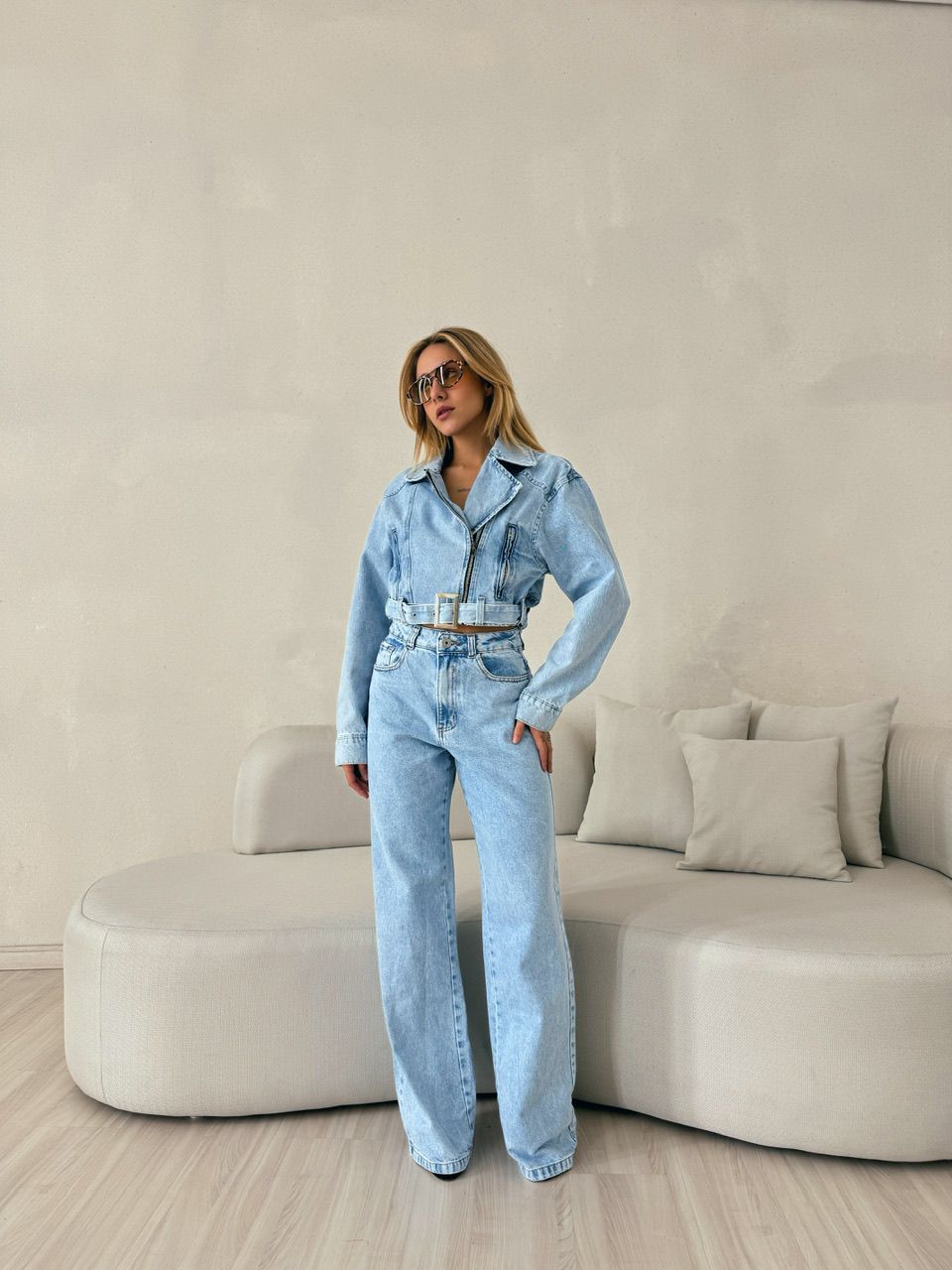 CALÇA NINA PANTALONA Jeans Claro