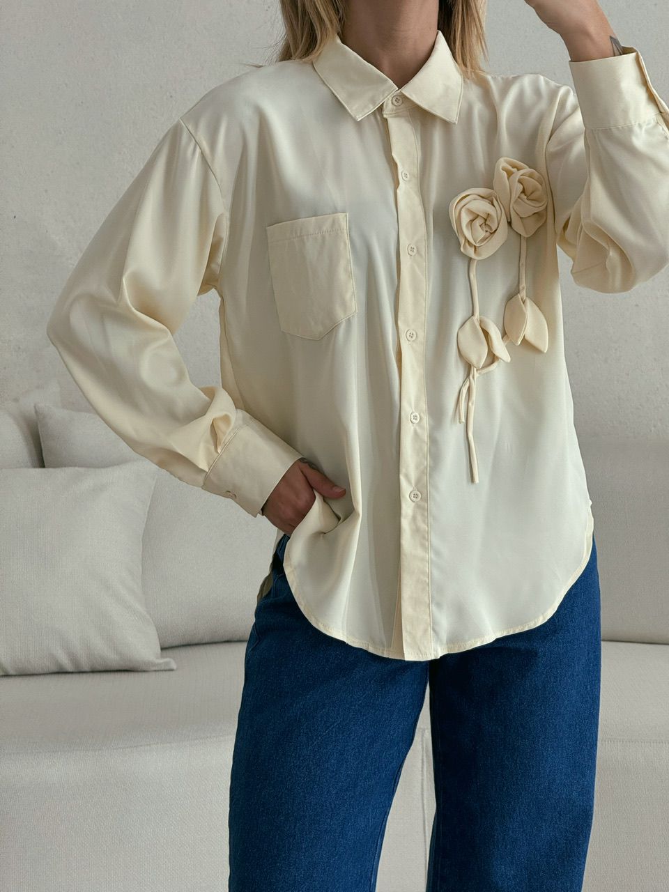 CAMISA ELOÁ FLOR MARFIM