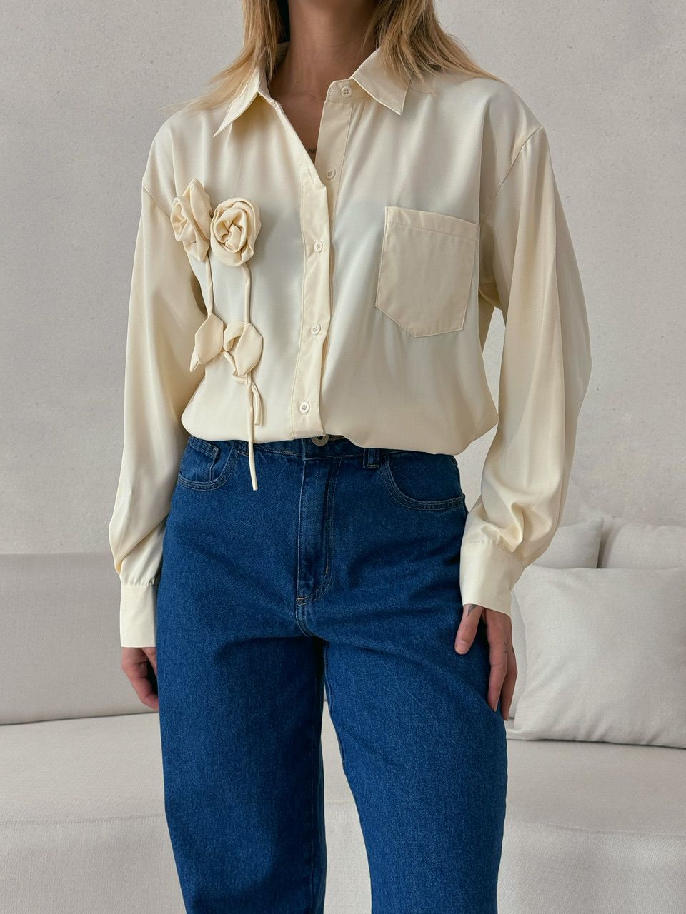 CAMISA ELOÁ FLOR MARFIM
