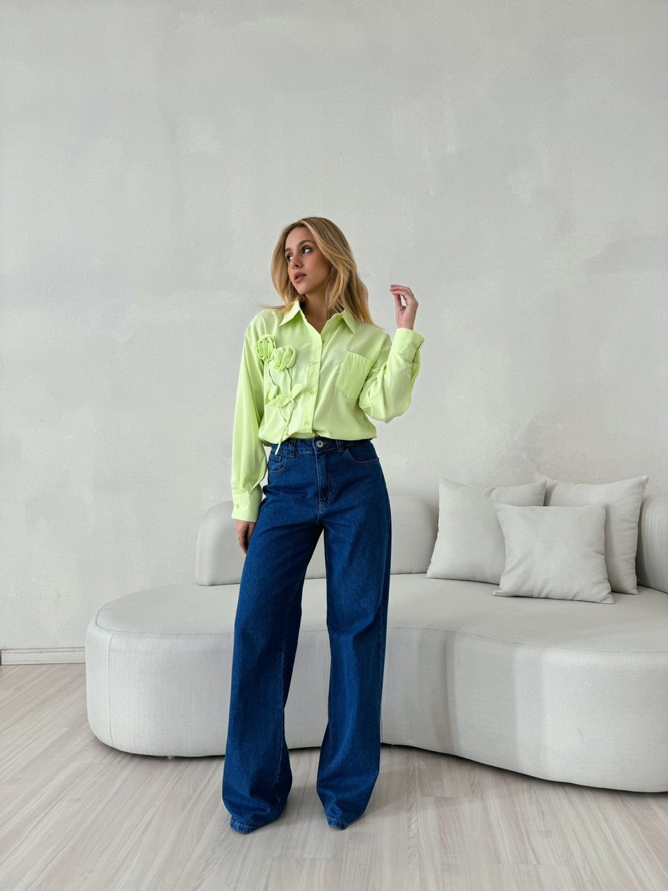 CAMISA ELOÁ FLOR VERDE